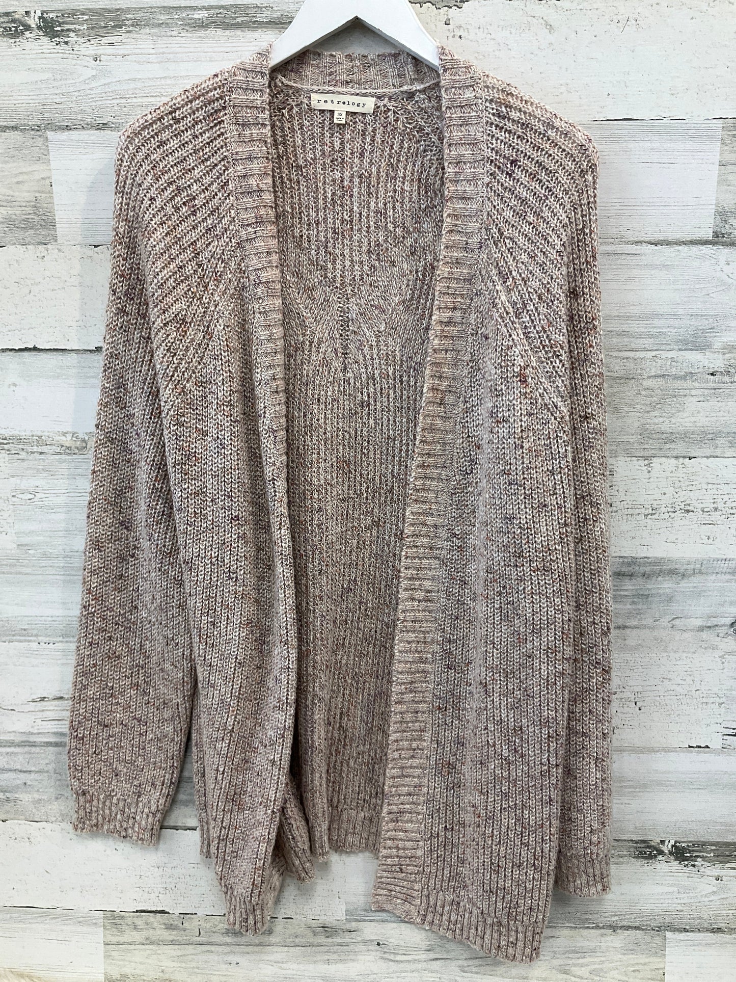 Sweater Cardigan By Retrology In Brown & Purple, Size: 3x