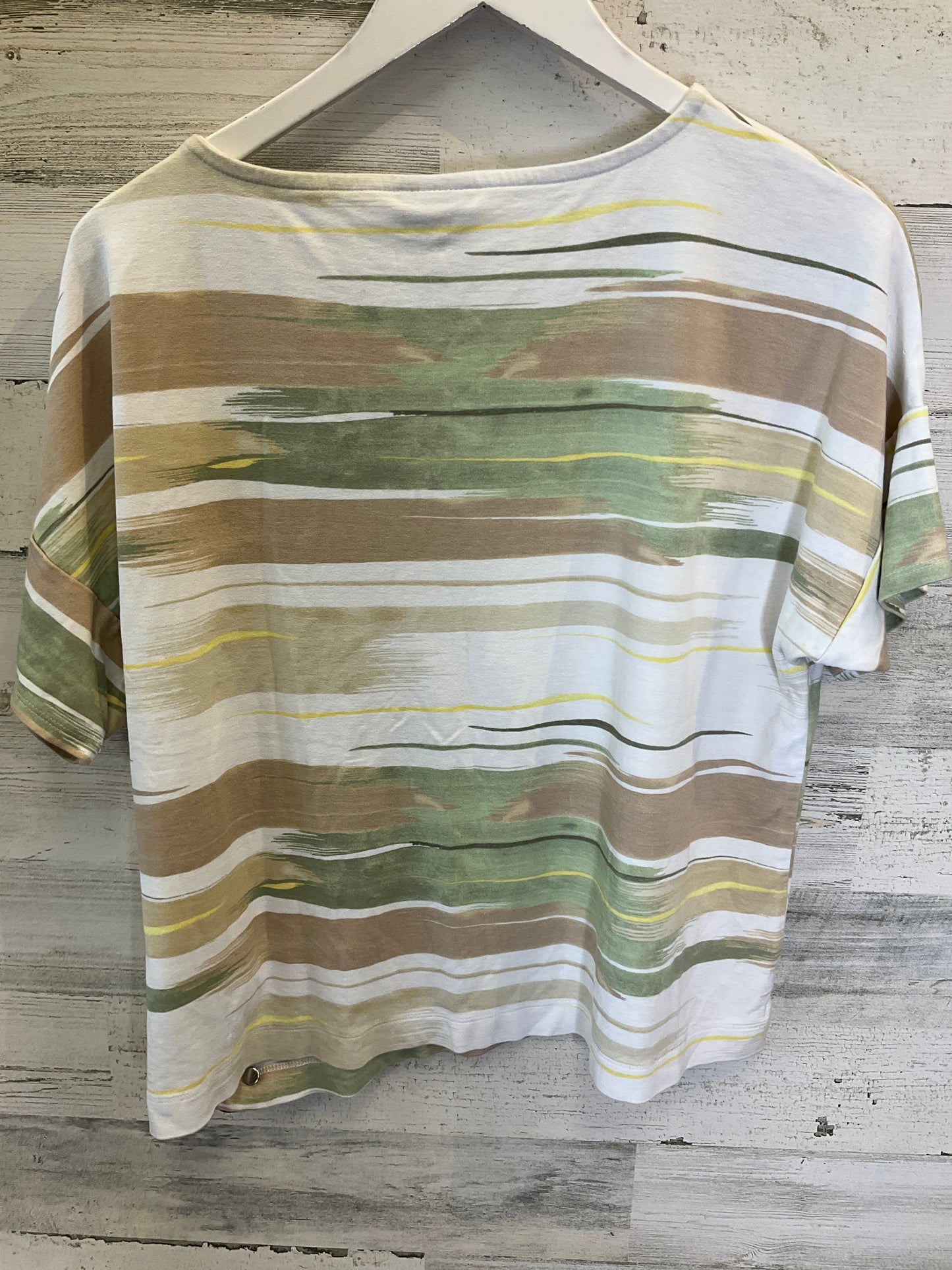 Green & White Top Short Sleeve Chicos, Size L