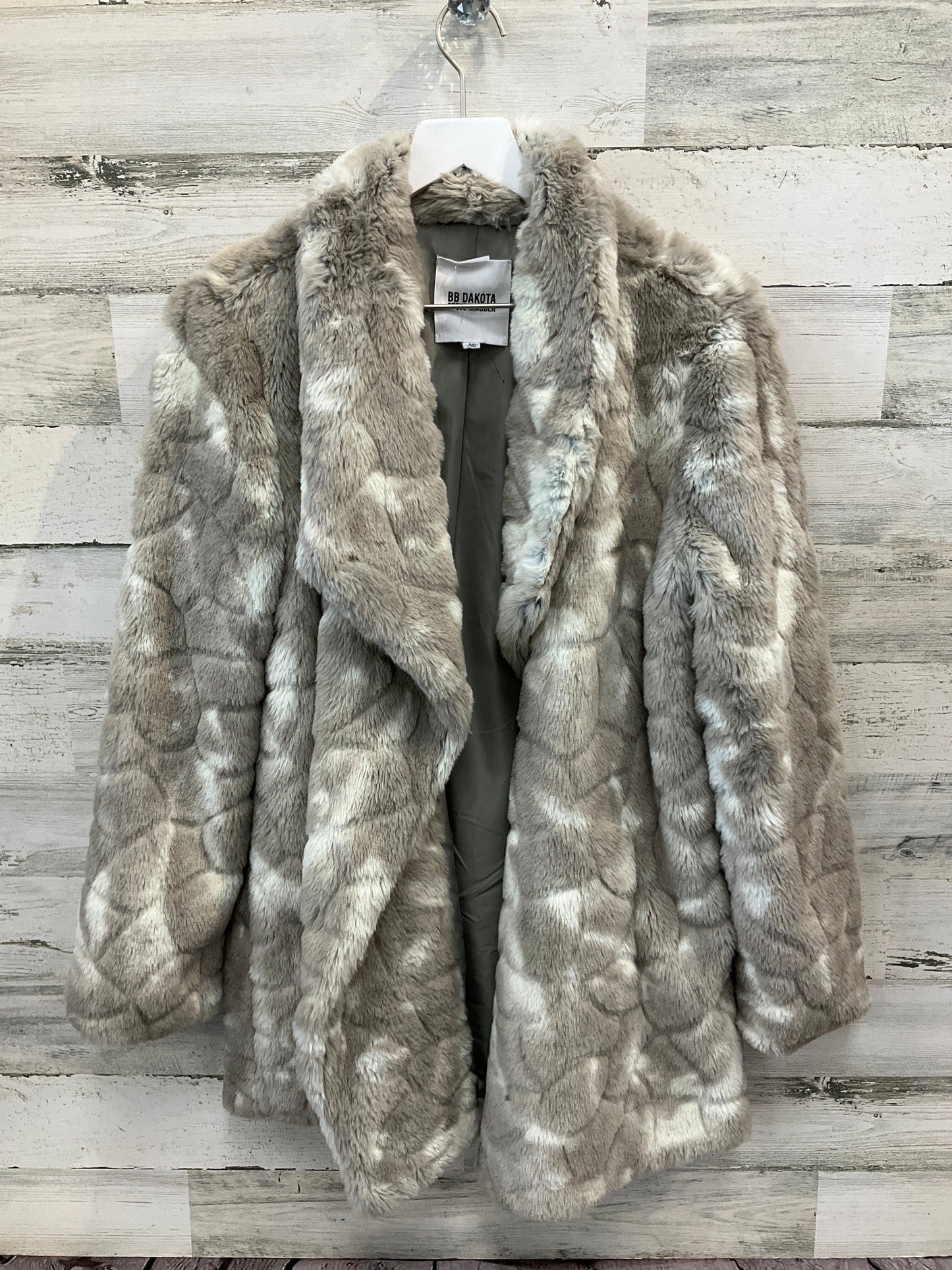 Coat Faux Fur & Sherpa By Steve Madden In Grey, Size: M