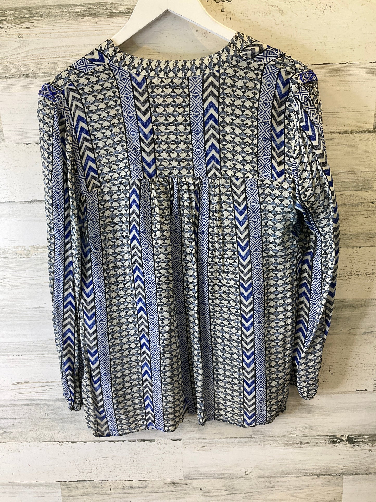 TOP LS LUCKY BRAND in BLACK & BLUE, Size: M