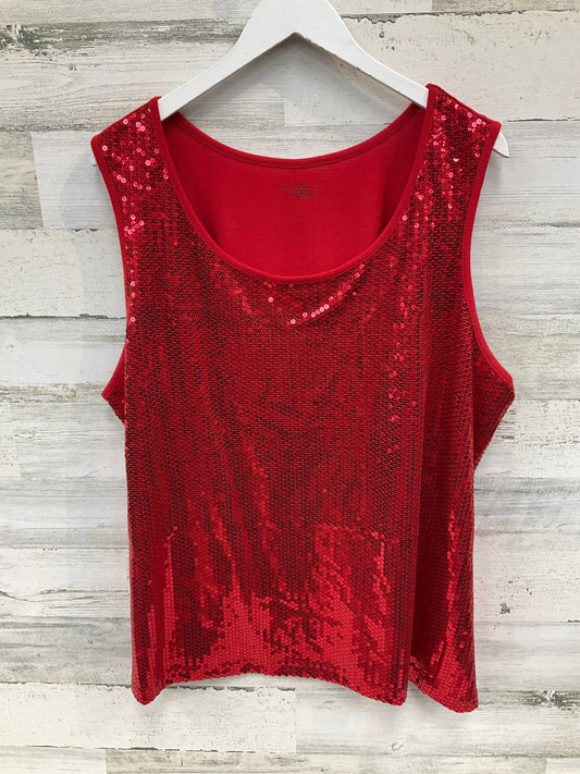 Top Sleeveless By Bobbie Brooks In Red, Size: 3x