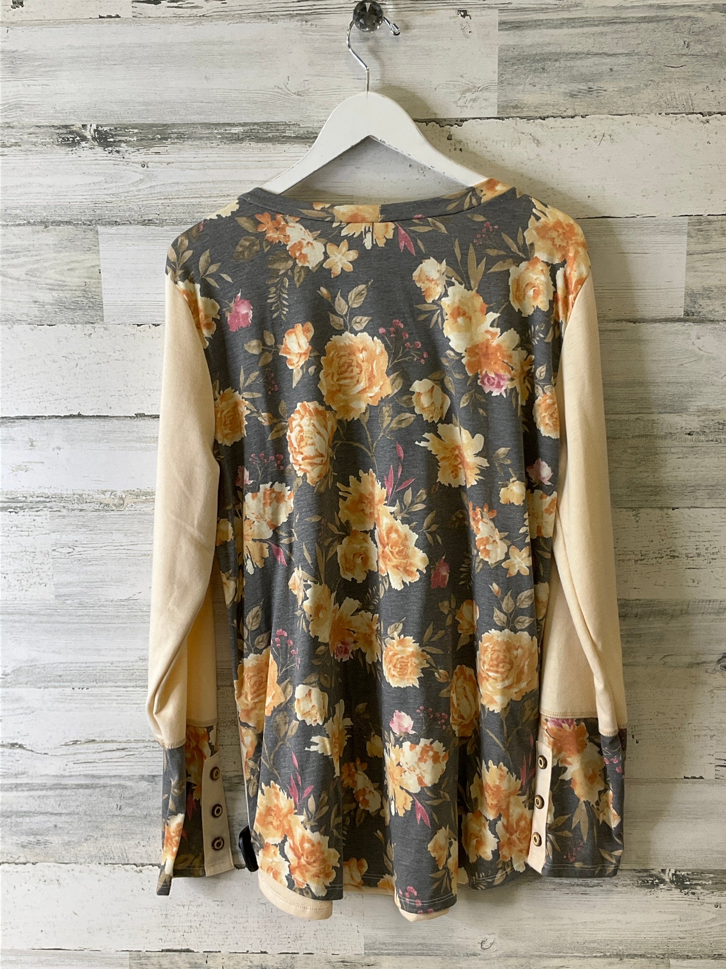 Top Long Sleeve By 7th Ray In Tan, Size: 3x