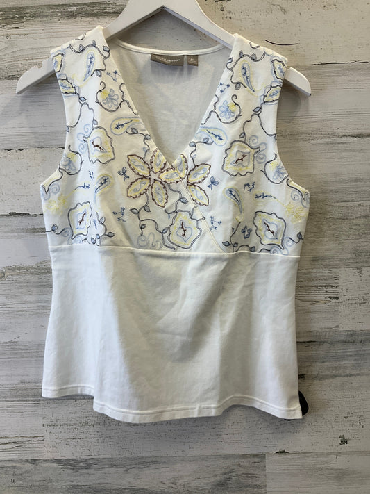 White & Yellow Top Sleeveless Croft And Barrow, Size L