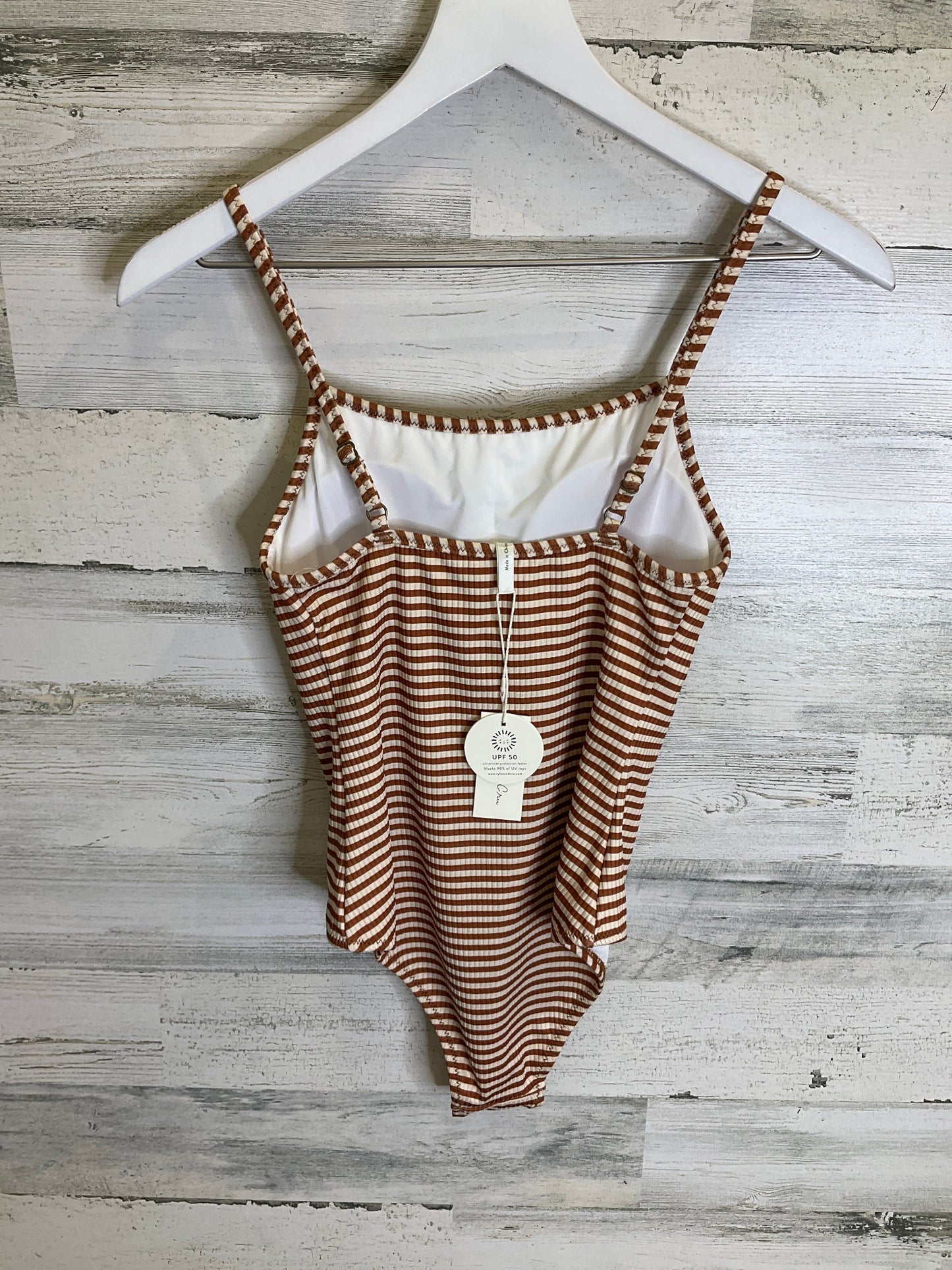 Swimsuit By Clothes Mentor In Brown & Cream, Size: S