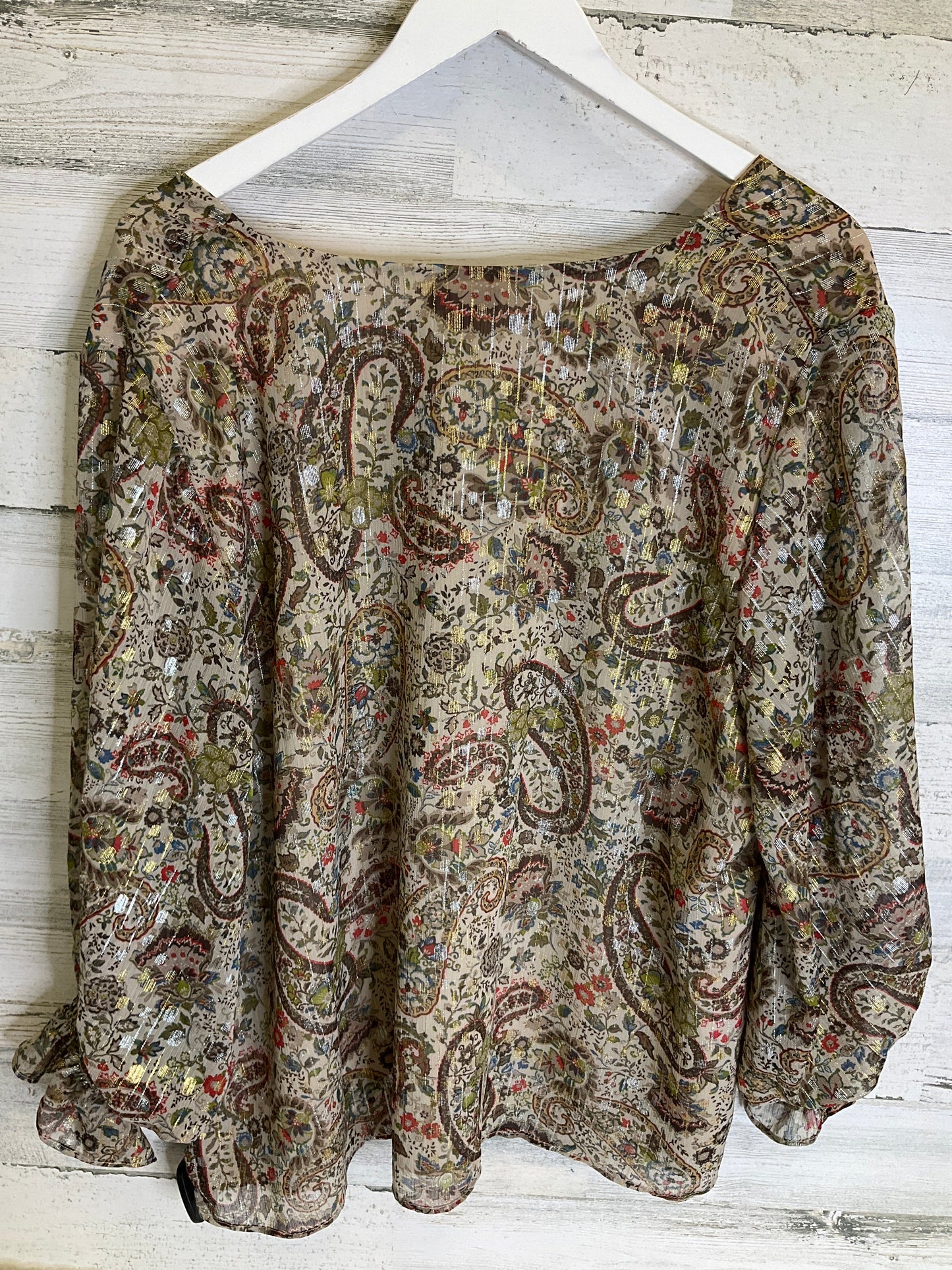 Paisley Print Top Long Sleeve Vince Camuto, Size 2x