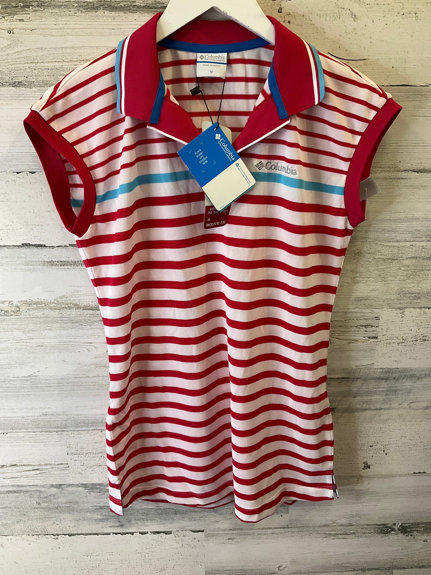 Blue Red & White Top Sleeveless Columbia, Size M