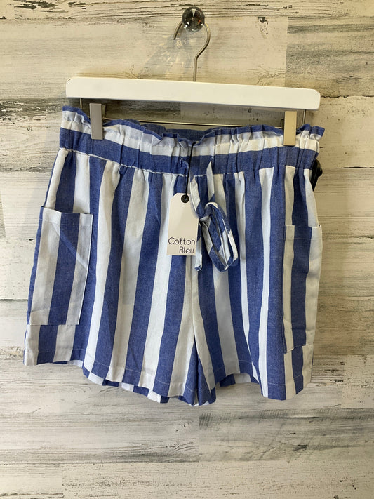 Blue & White Shorts Cotton Bleu, Size 8