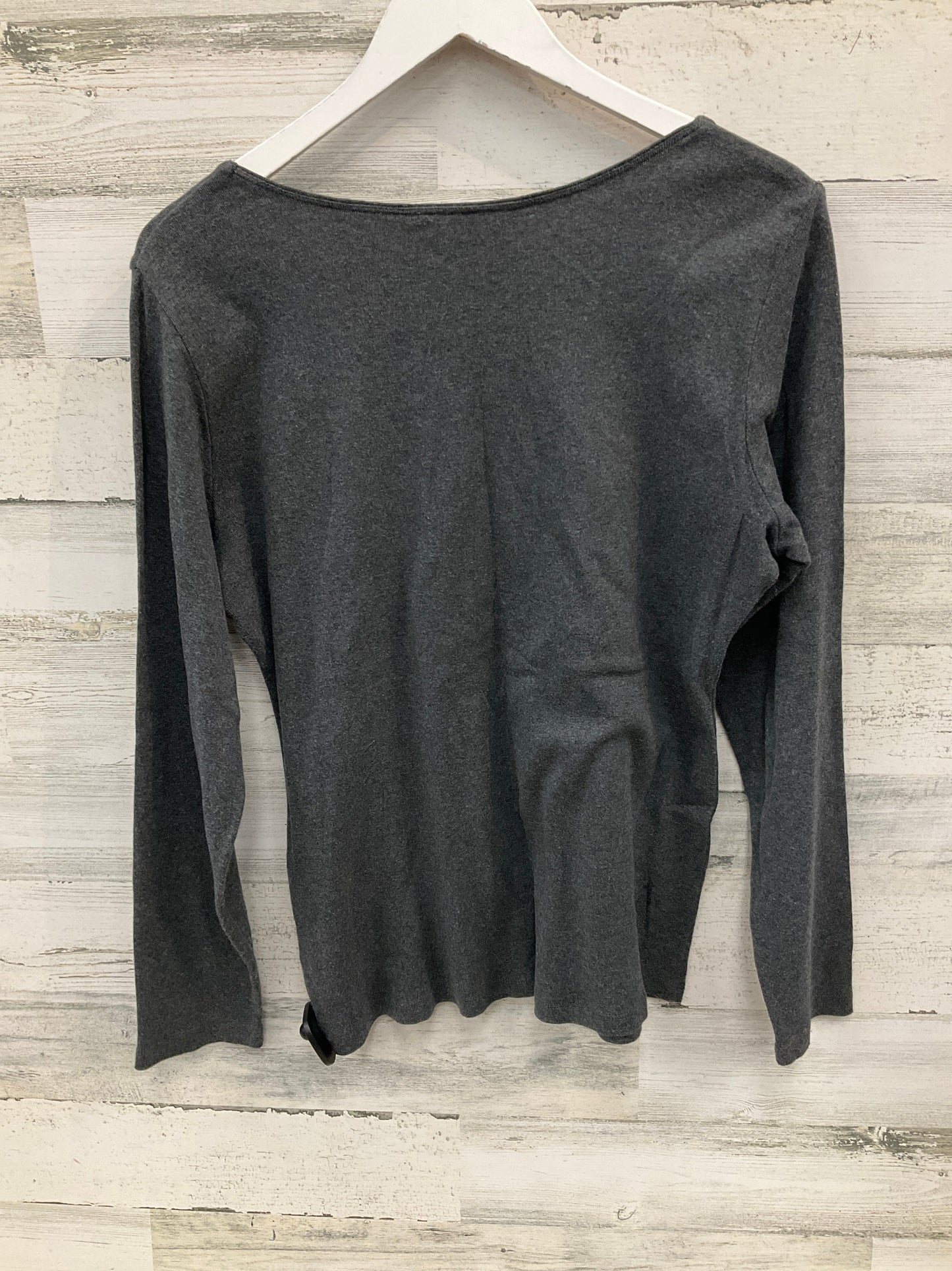 Top Long Sleeve By Karen Scott In Grey, Size: M