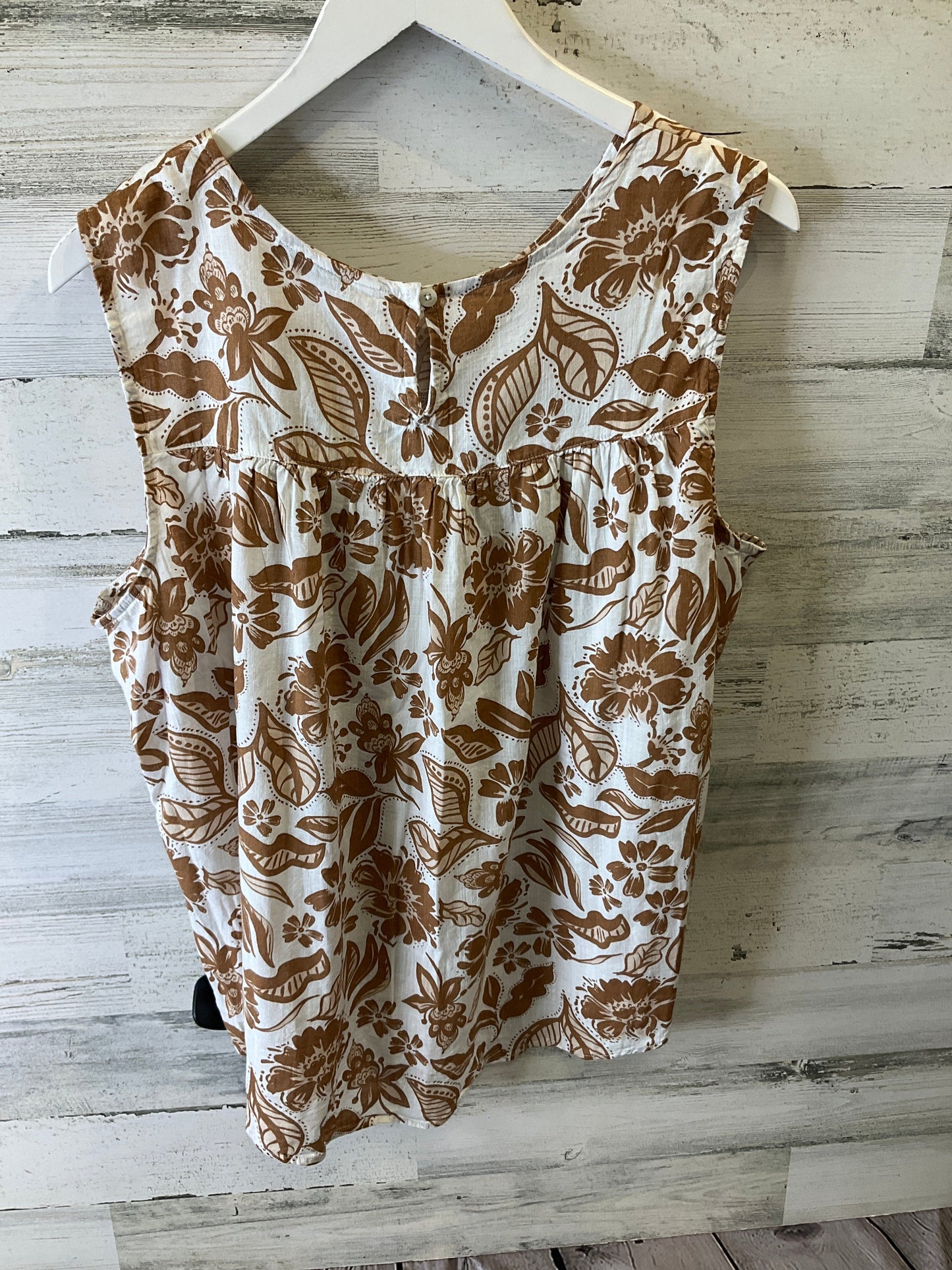 Brown & White Top Short Sleeve Sonoma, Size Xxl