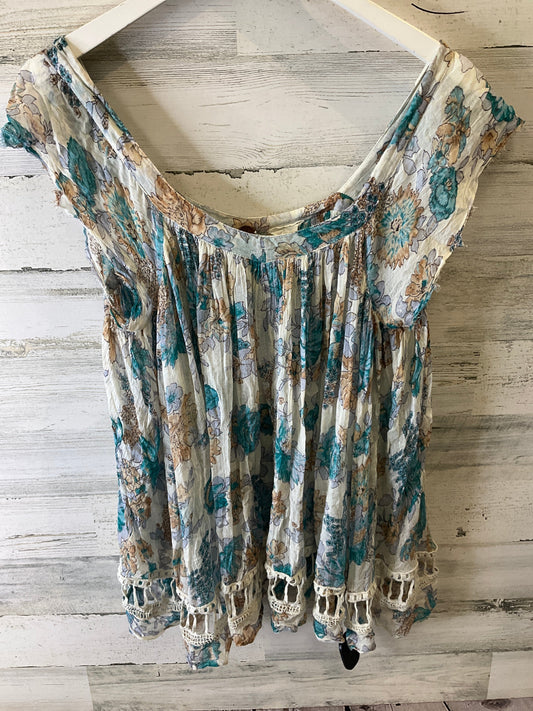 Floral Print Top Short Sleeve Free People, Size S