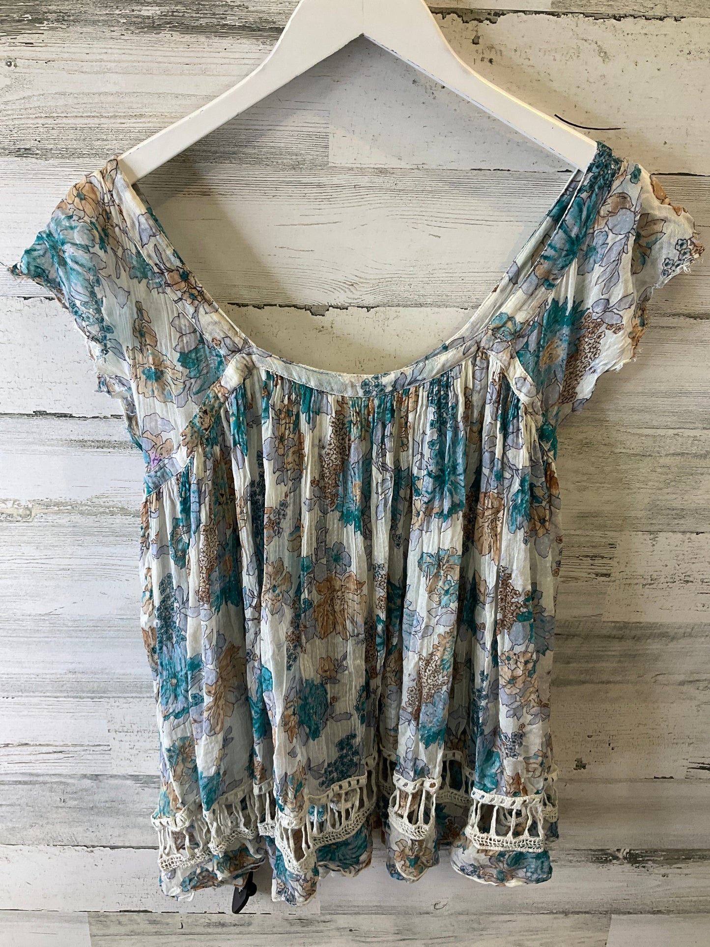 Floral Print Top Short Sleeve Free People, Size S