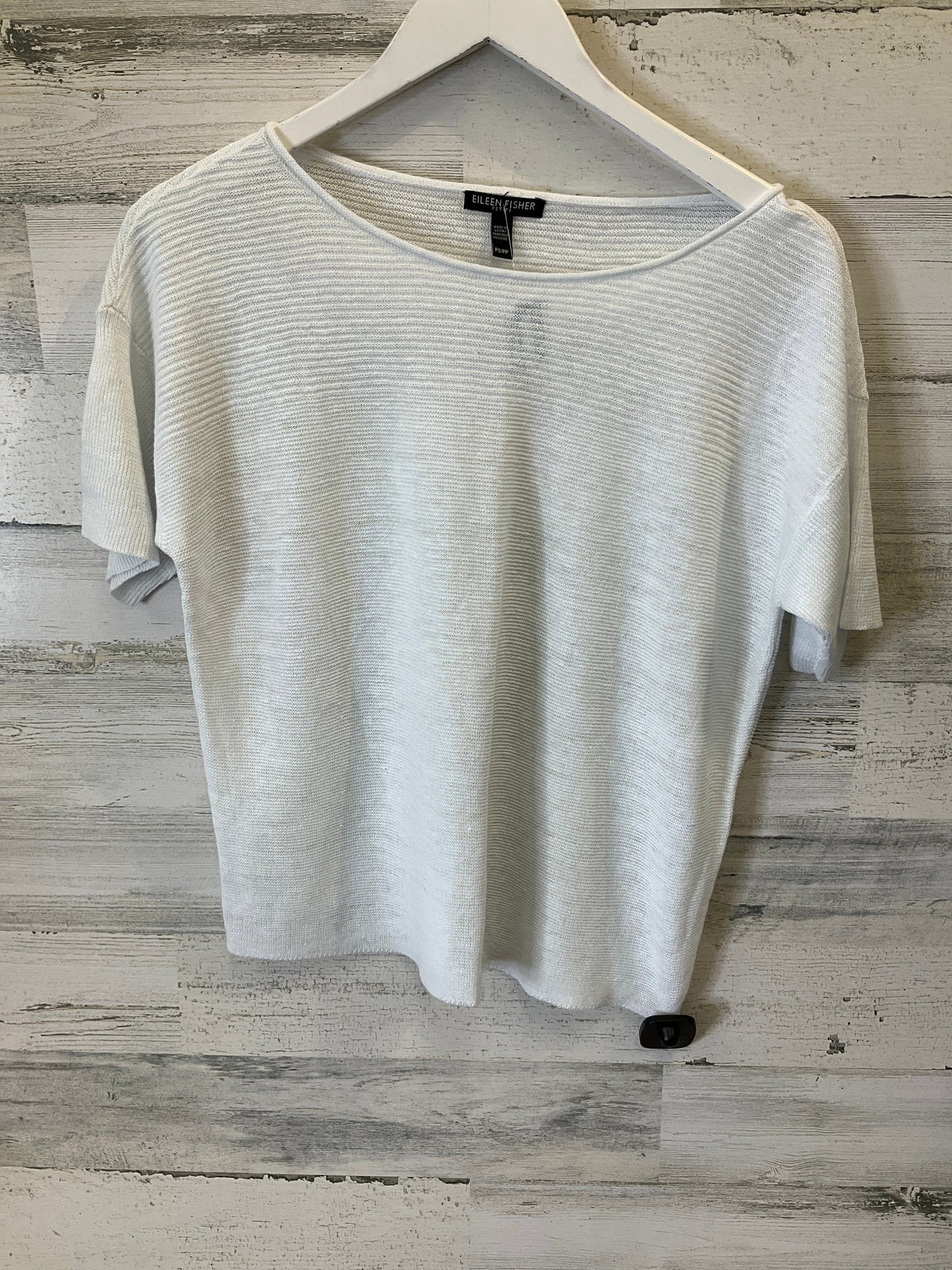 White Top Short Sleeve Eileen Fisher, Size S