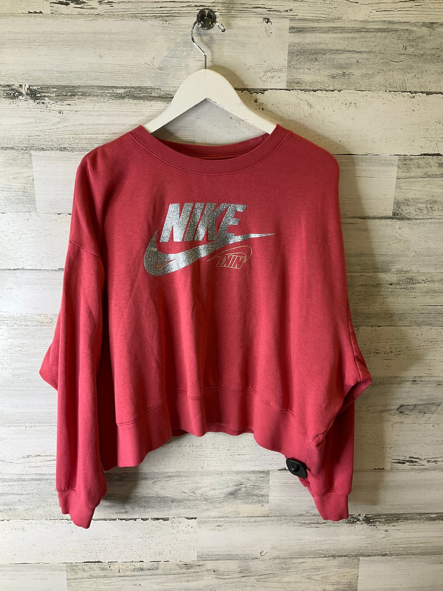 Sweatshirt Crewneck By Nike In Pink, Size: 1x