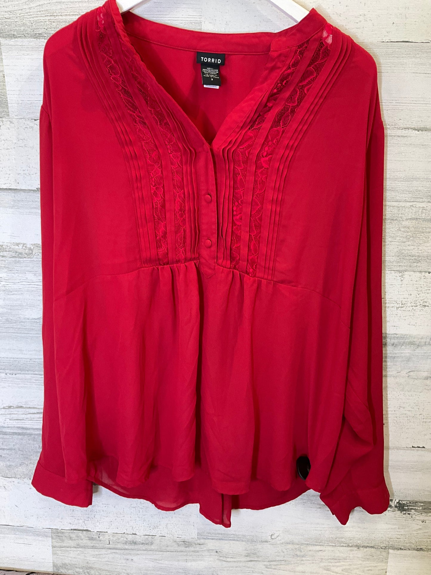 Red Top Long Sleeve Torrid, Size 3x