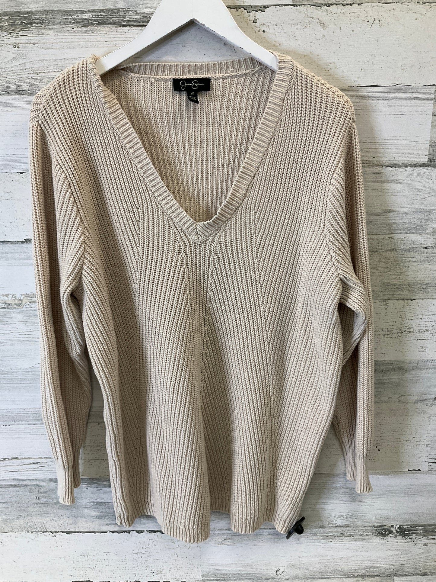 Sweater By Jessica Simpson In Cream, Size: 2x