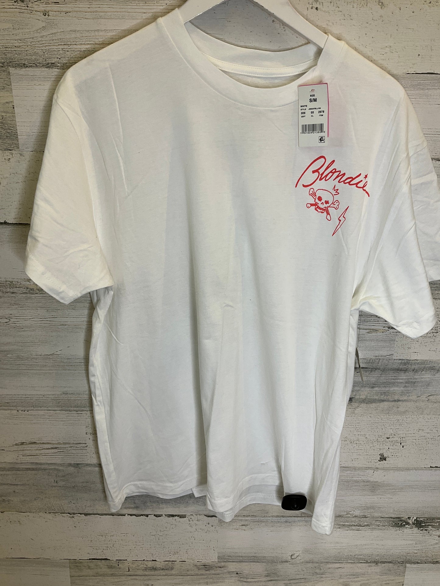 White Top Short Sleeve Clothes Mentor, Size S
