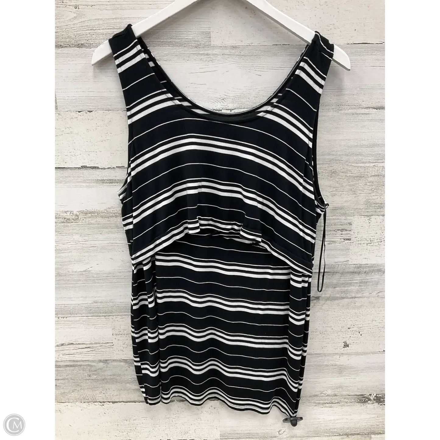 Top Sleeveless By A Glow In Black & White, Size: 2x