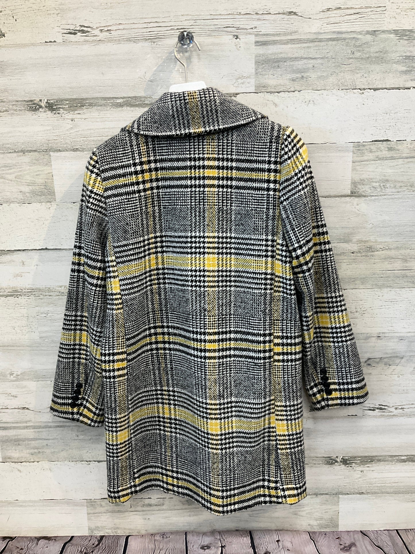 Coat Peacoat By Arizona In Black & Yellow, Size: Xs