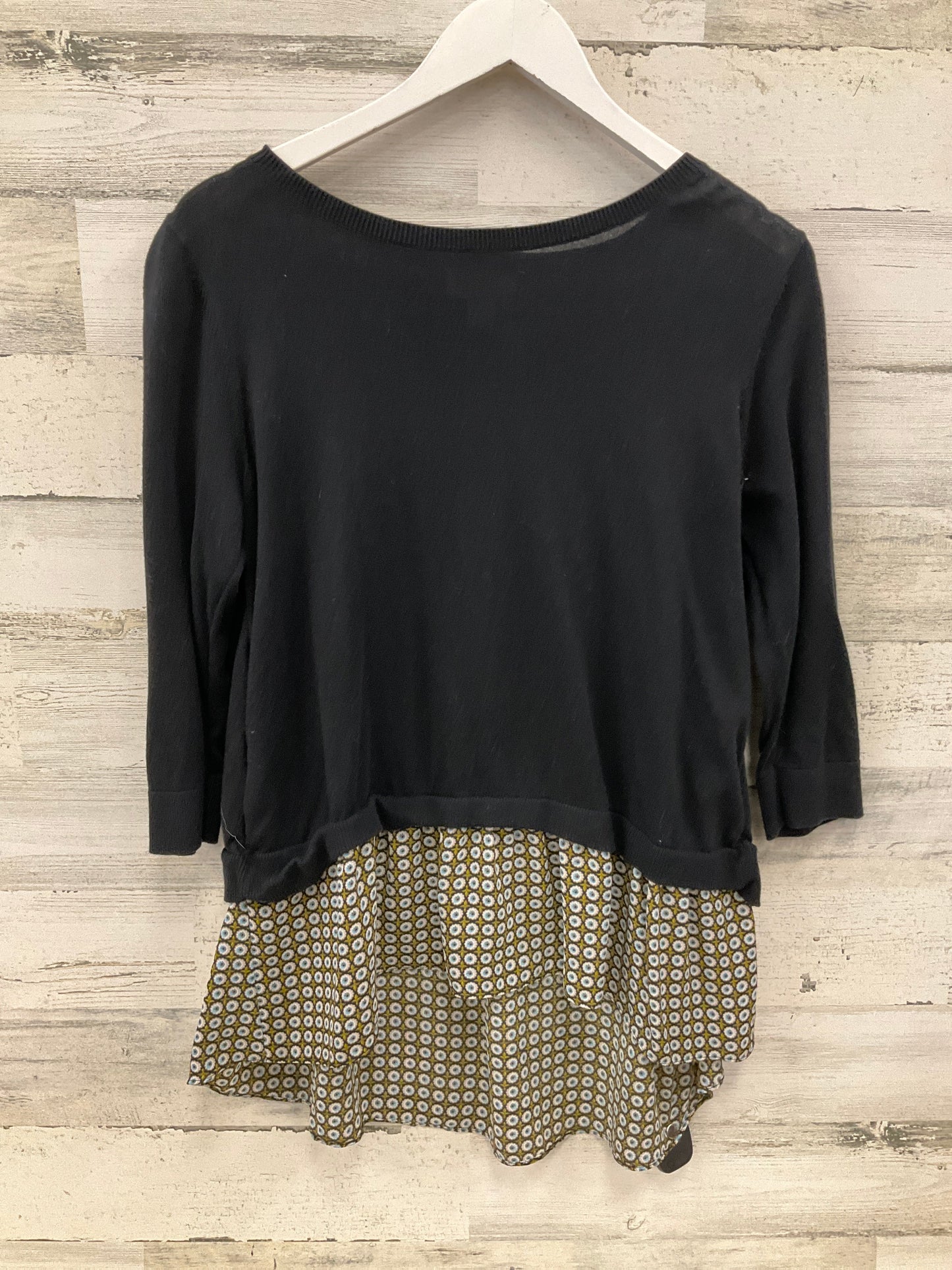 Sweater By Loft In Black & Green, Size: M