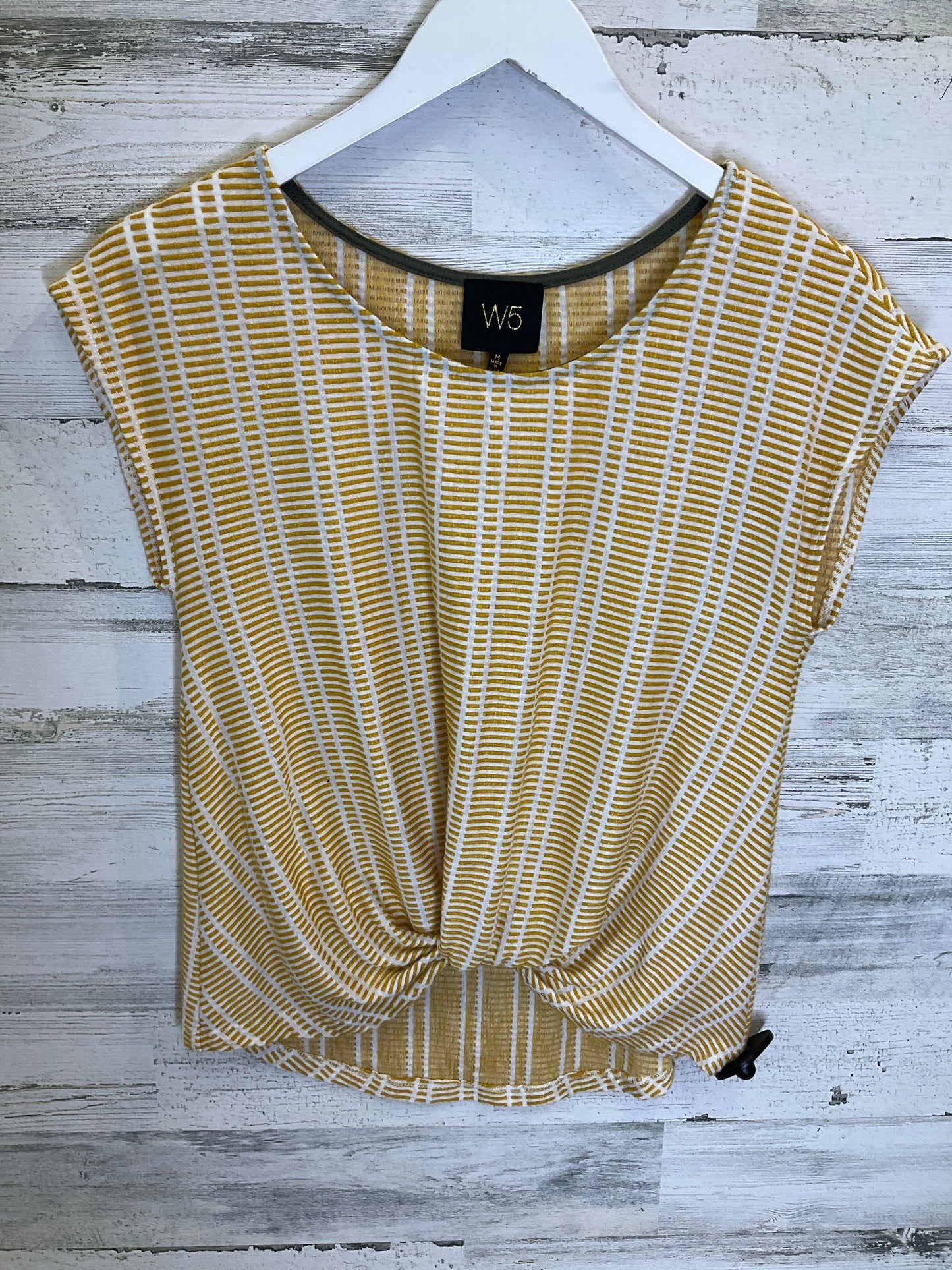 White & Yellow Top Short Sleeve W5, Size M