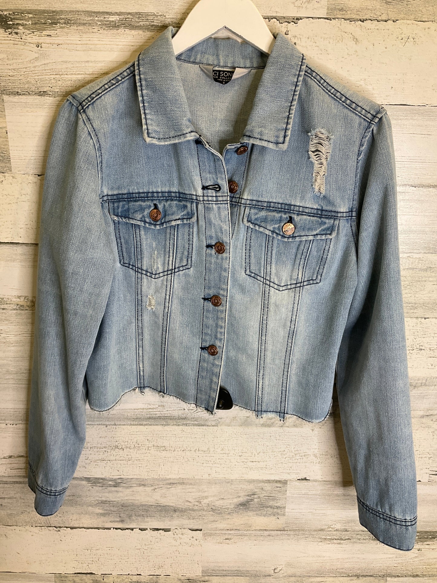 Jacket Denim By Ci Sono In Blue Denim, Size: S