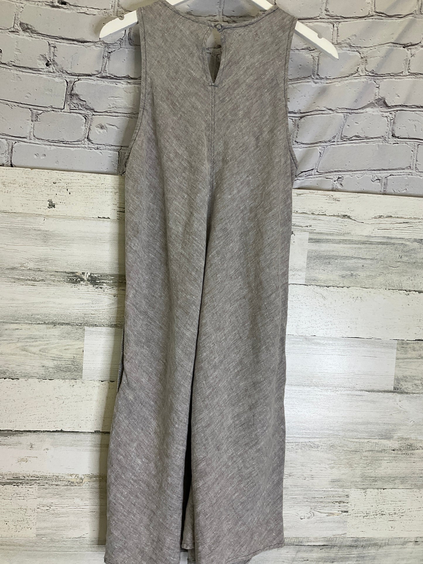 Beige Dress Casual Midi Lands End, Size M