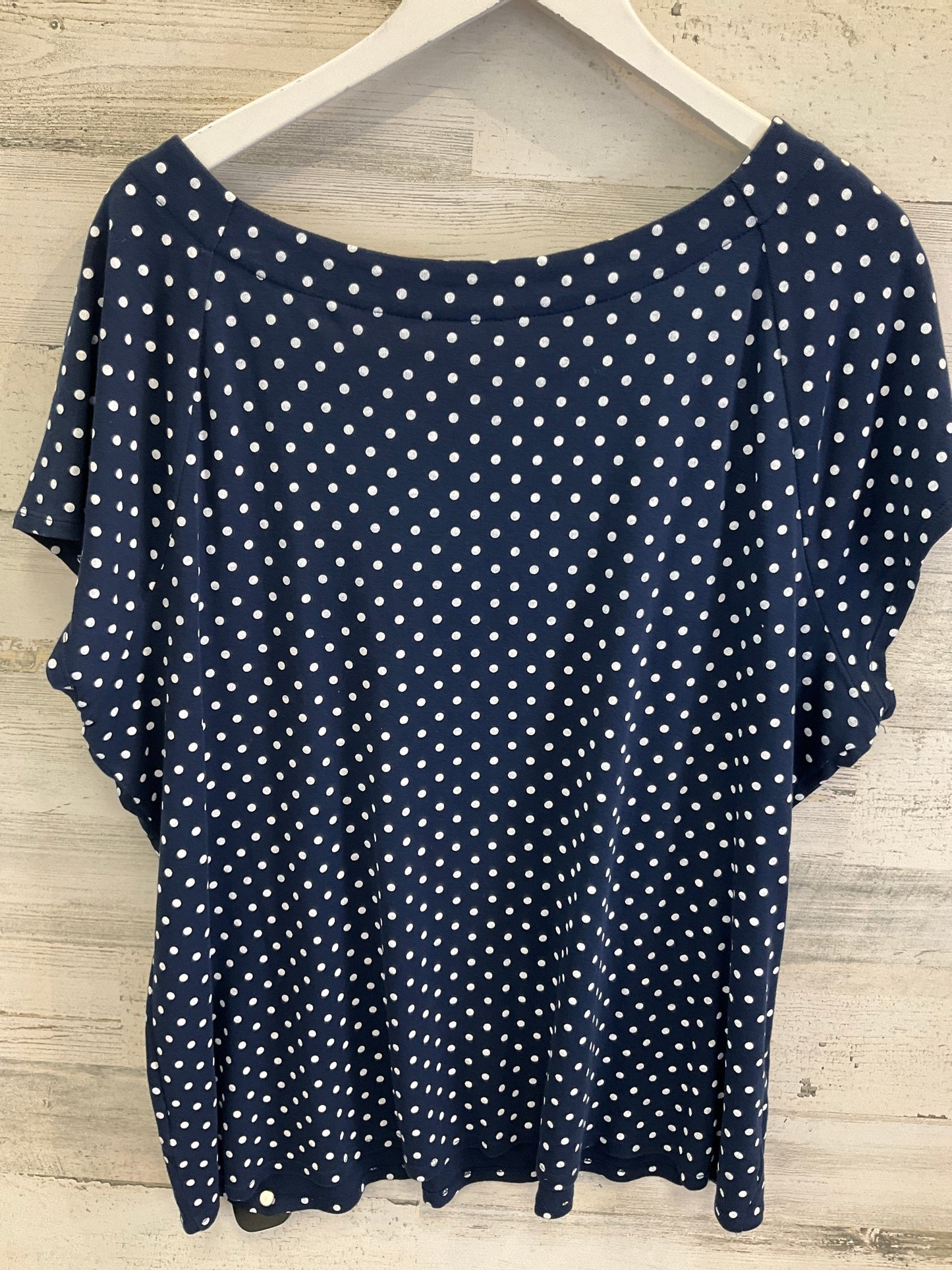 Top Short Sleeve By Clothes Mentor In Blue & White, Size: 3x