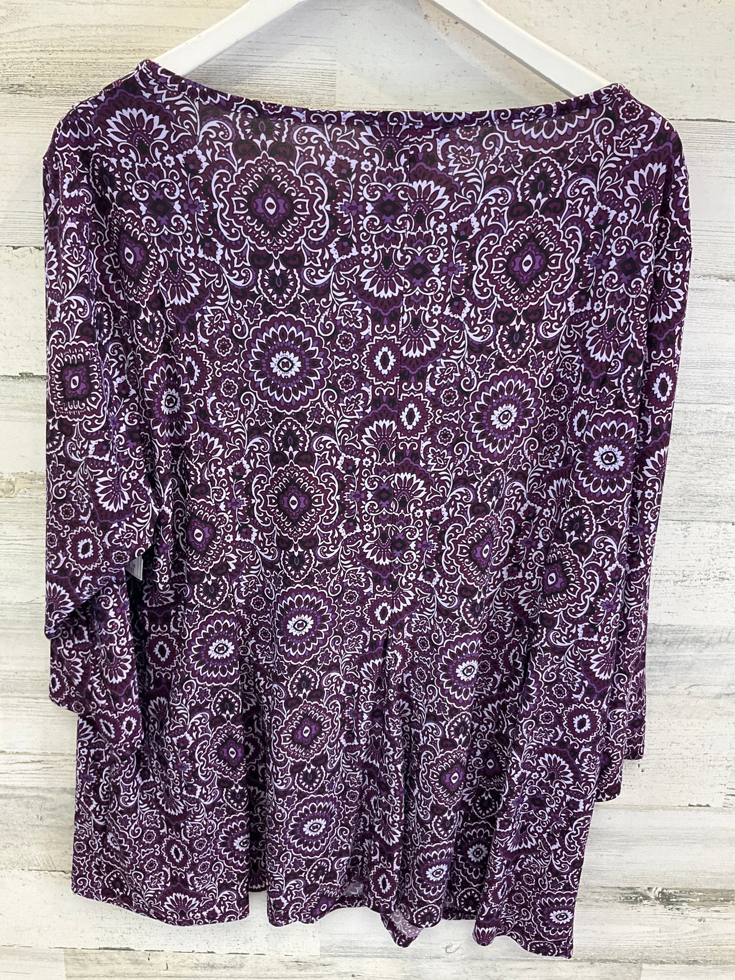 Top 3/4 Sleeve By Roz And Ali In Purple, Size: 3x