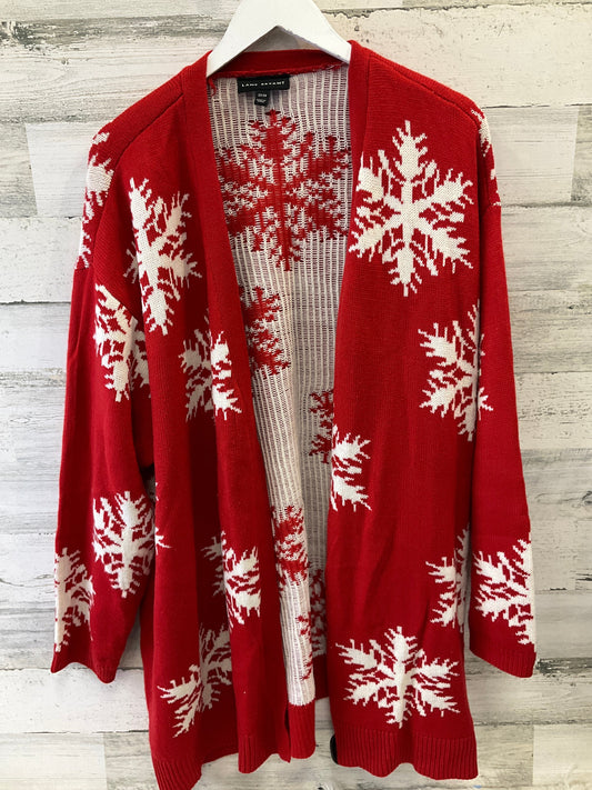 Cardigan By Lane Bryant In Red & White, Size: 3x