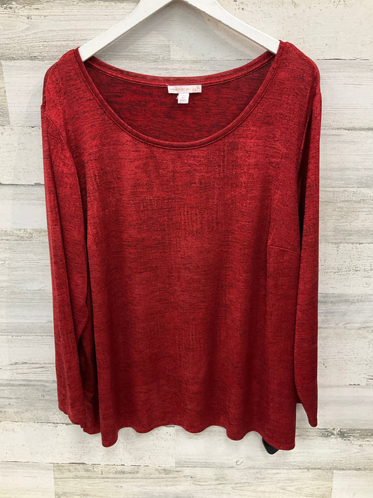 Top Long Sleeve By Westport In Red, Size: 3x