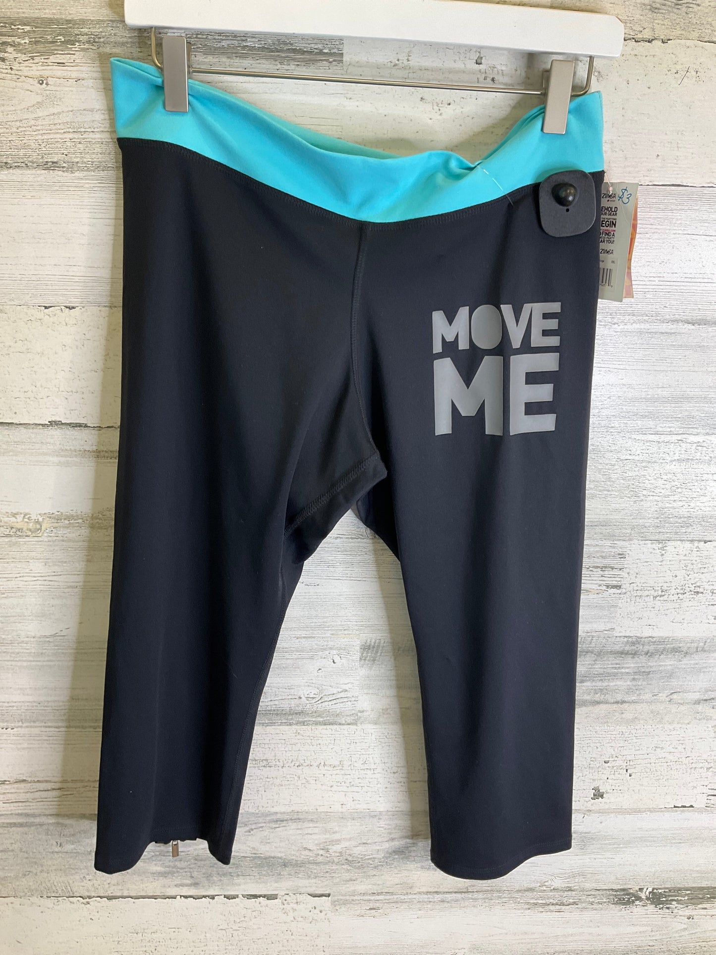 Athletic Capris By Zumba In Black & Blue, Size: Xxl