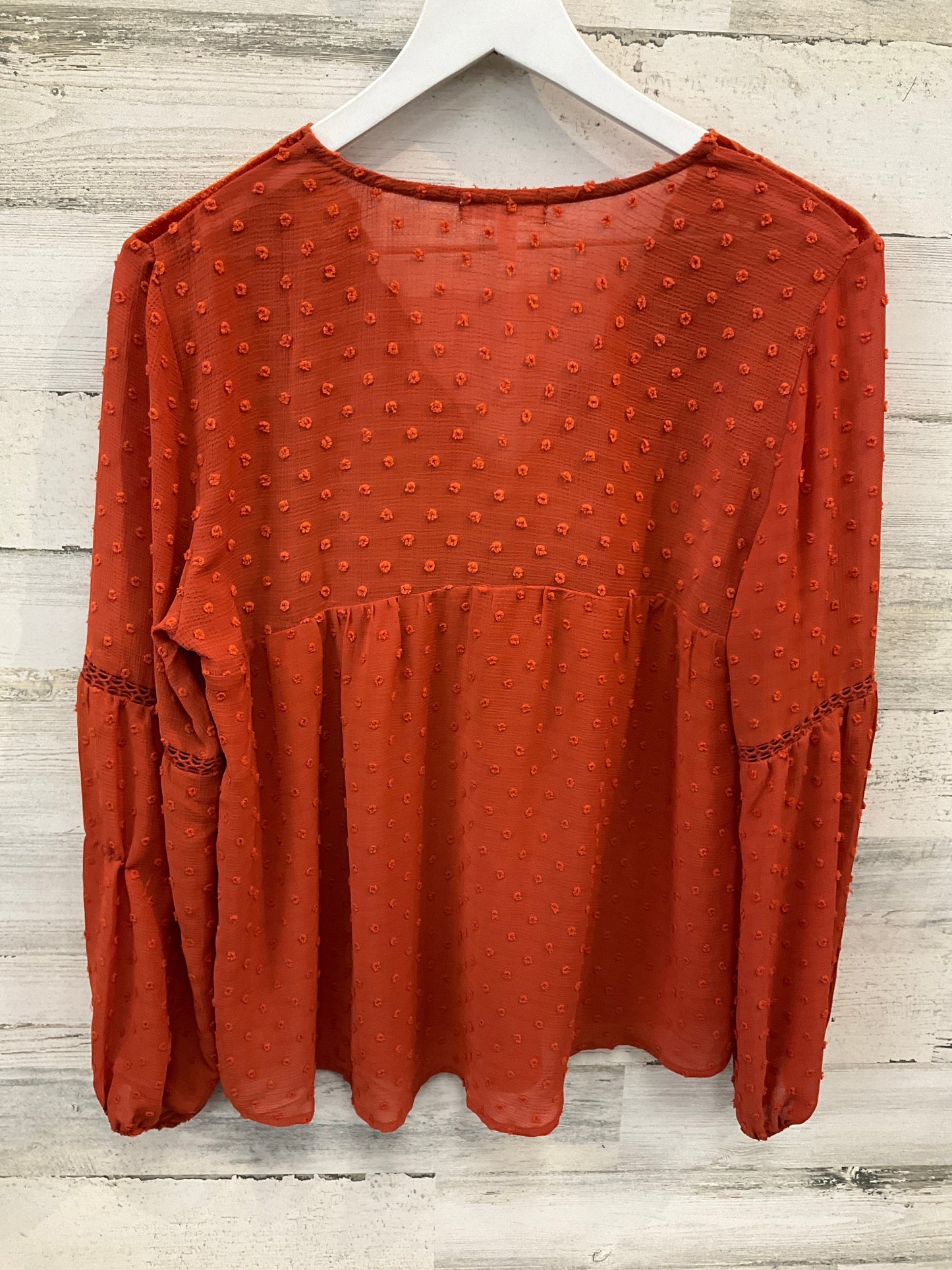 Blouse Long Sleeve By Maurices In Orange, Size: M