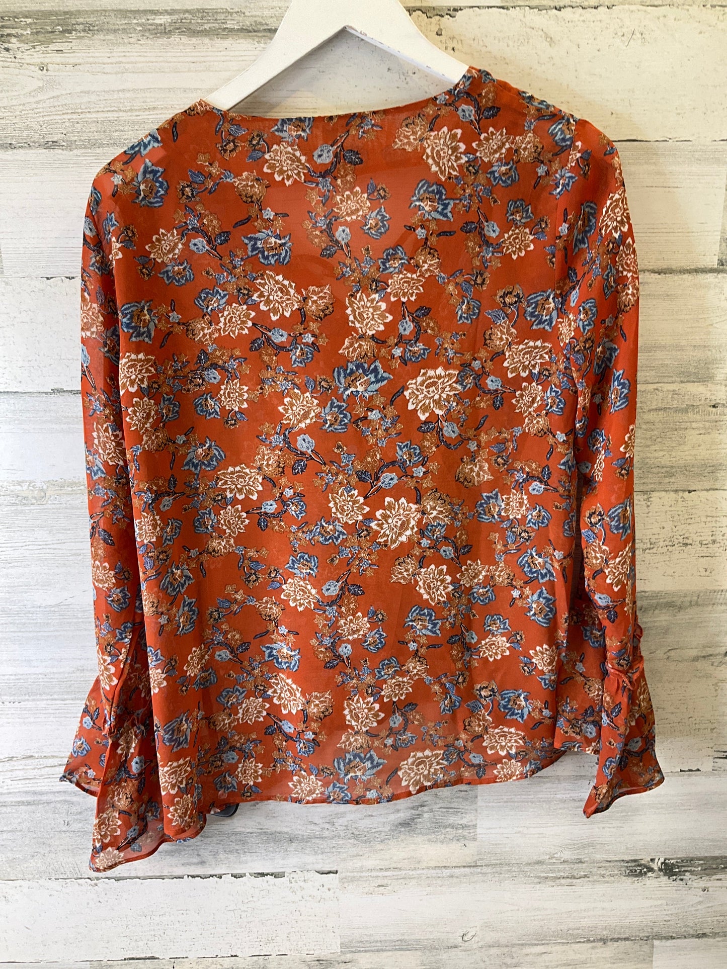 Blouse Long Sleeve By Pink Rose In Orange, Size: M