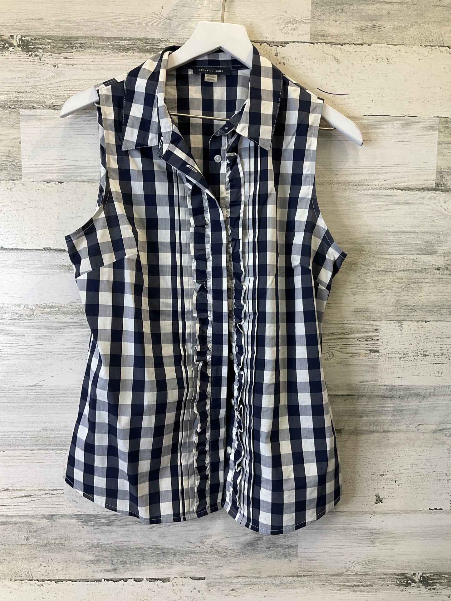 Blue & White Top Sleeveless Tommy Hilfiger, Size M