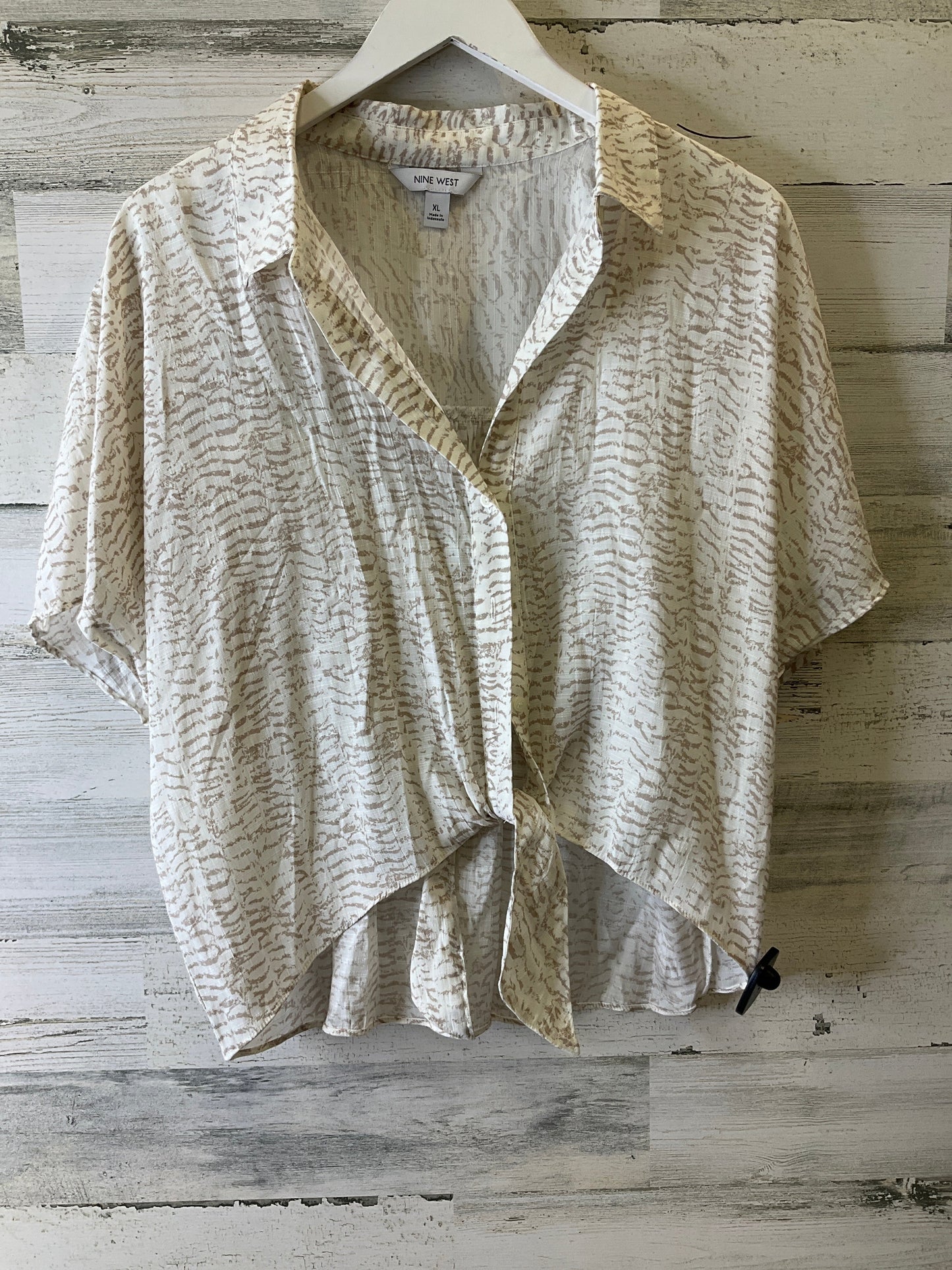 Beige Top Short Sleeve Nine West, Size Xl