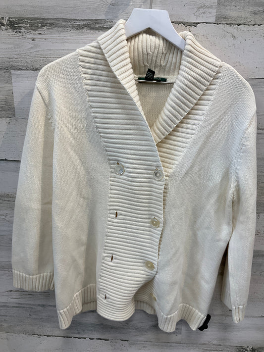 Sweater Cardigan By Lauren By Ralph Lauren In Cream, Size: Xl