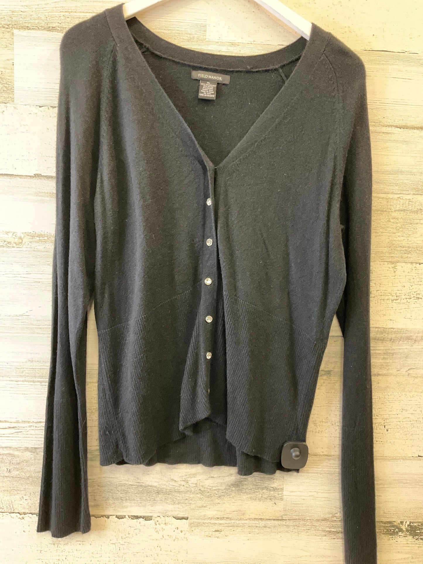 Sweater Cardigan By Field Manor In Black, Size: Xl