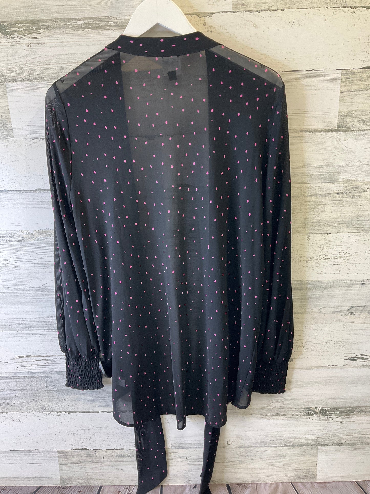 Top Long Sleeve By Cabi In Black & Pink, Size: M