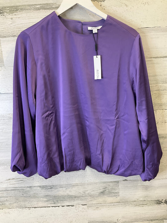 Blouse Long Sleeve By Chicos In Purple, Size: M