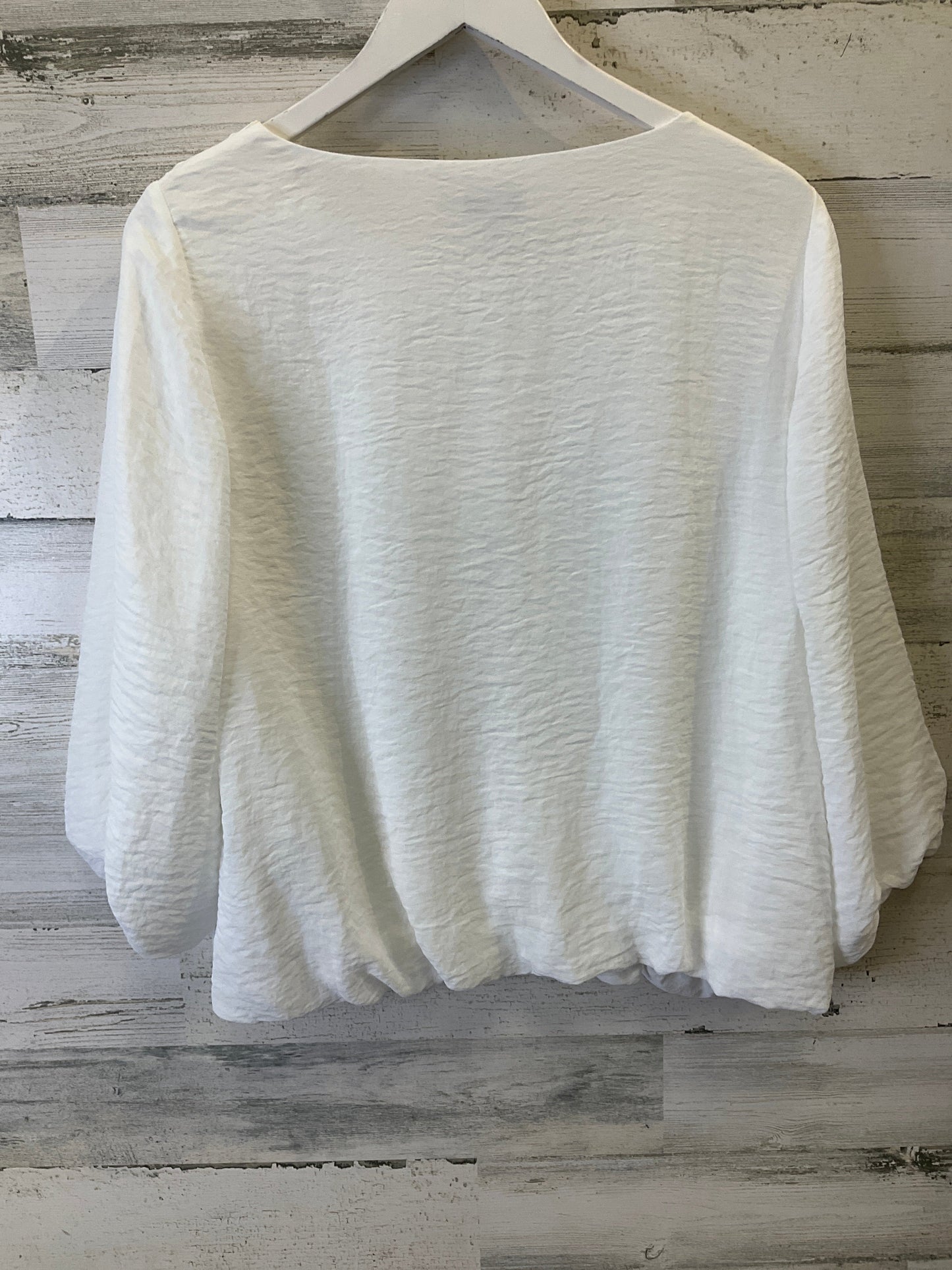 Blouse Long Sleeve By Chicos In White, Size: M