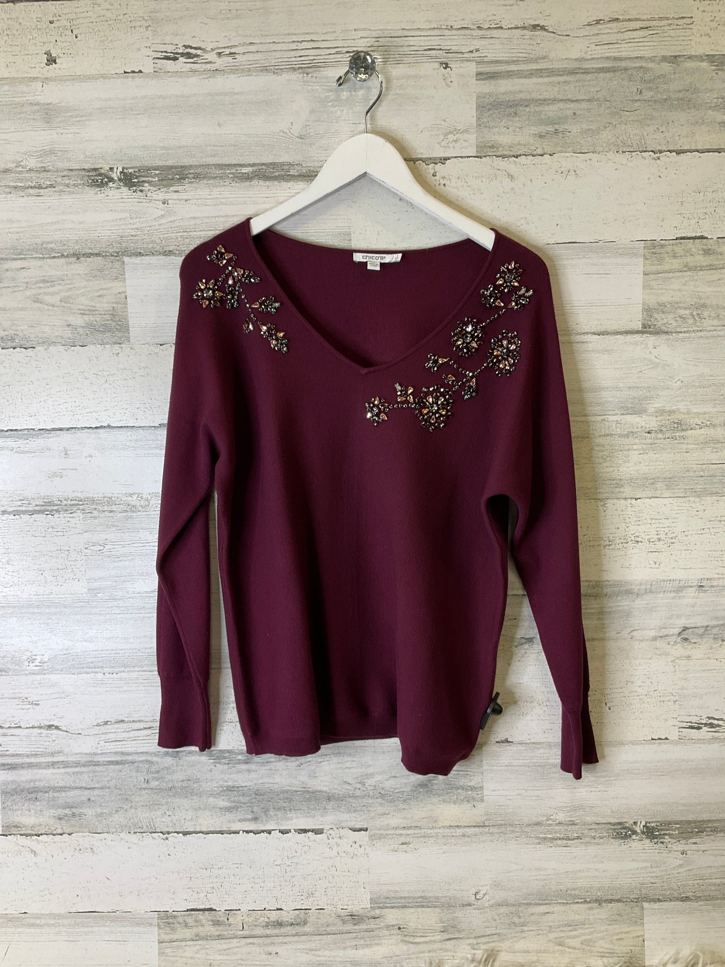 Sweater By Chicos In Red, Size: M