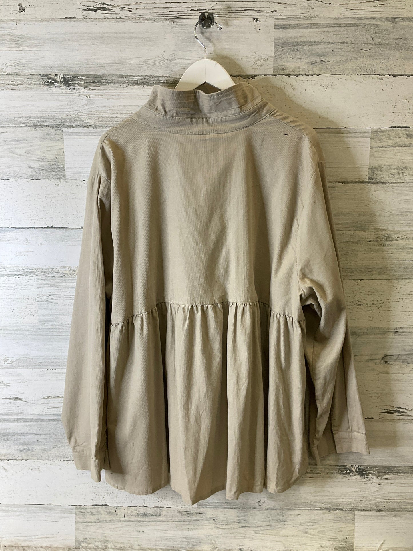 Top Long Sleeve By Hayden Harnett In Tan, Size: 3x