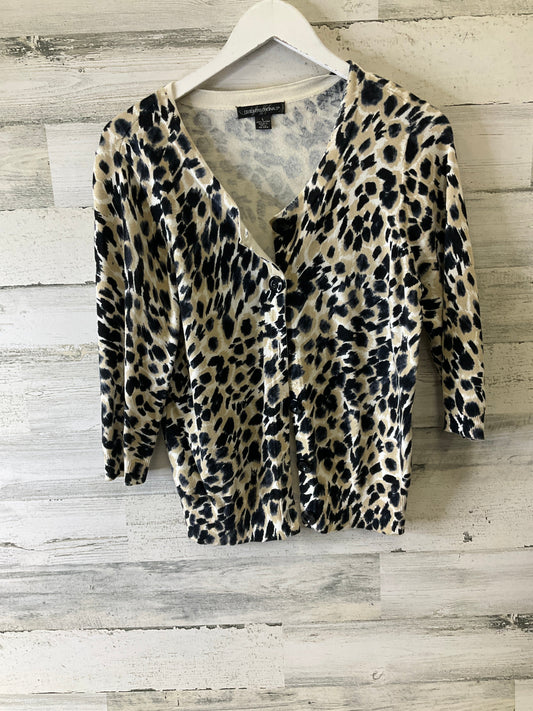 Sweater Cardigan By Designer Originals In Animal Print, Size: L