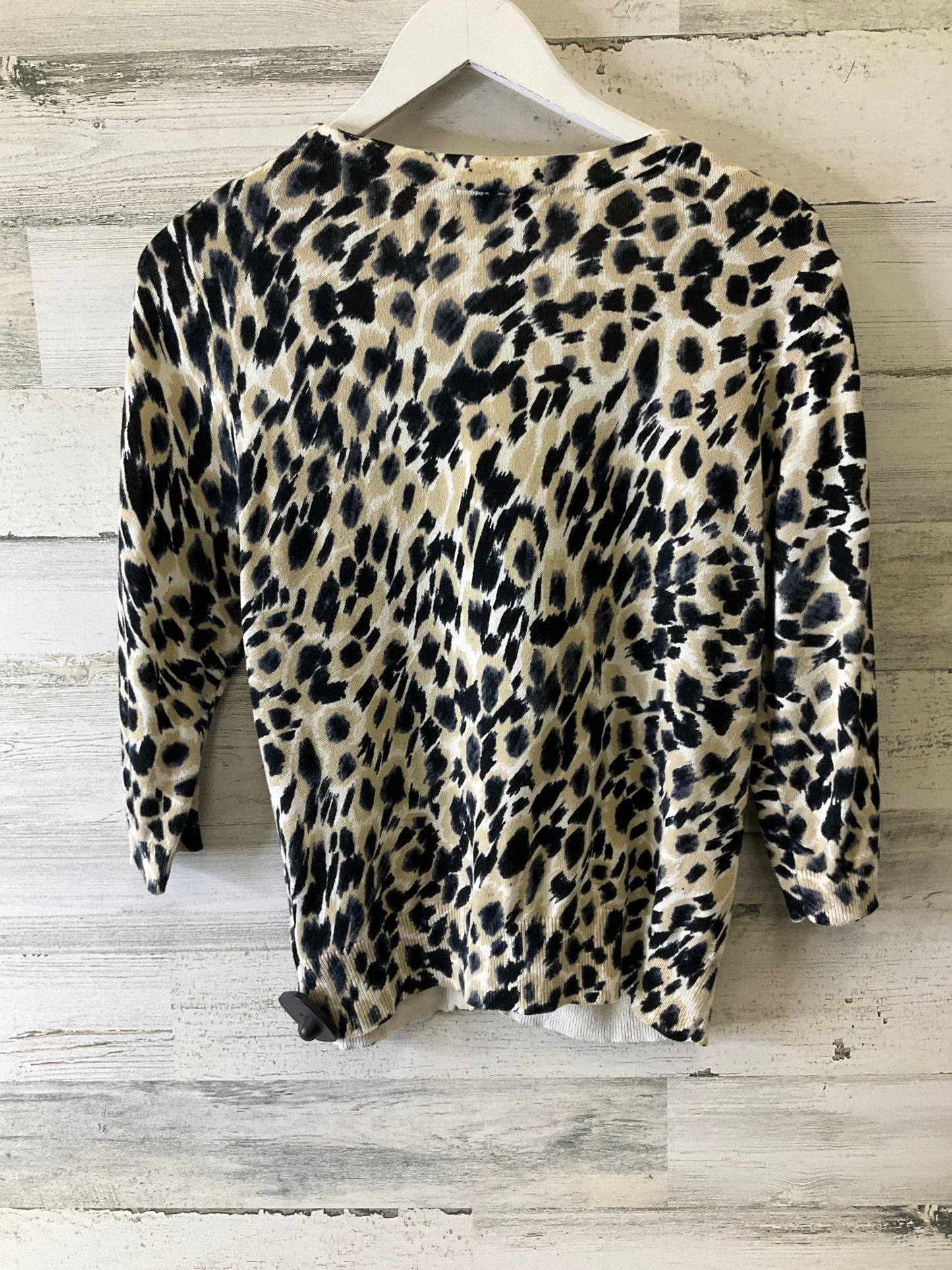 Sweater Cardigan By Designer Originals In Animal Print, Size: L