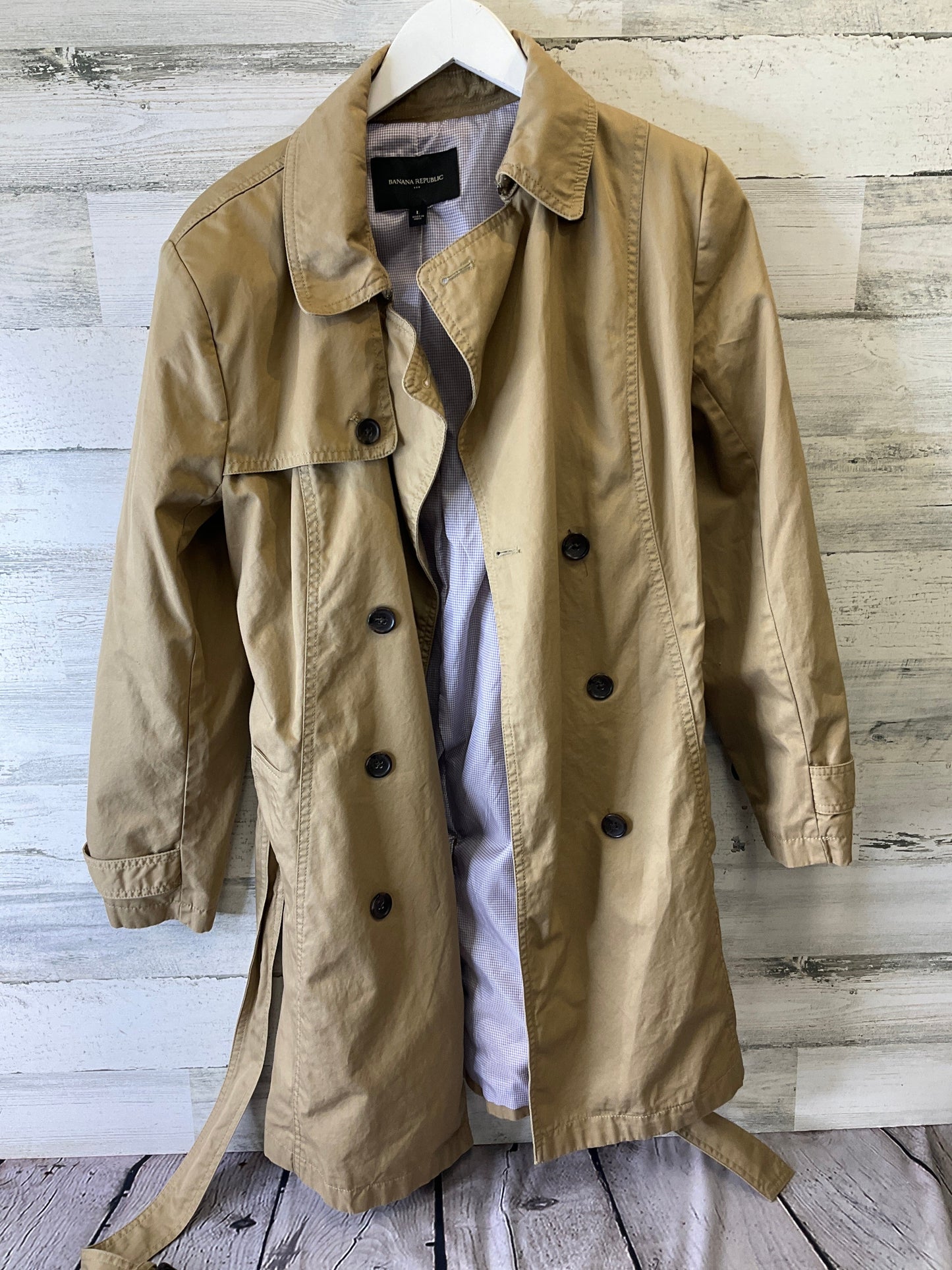 Coat Trench Coat By Banana Republic In Tan, Size: L