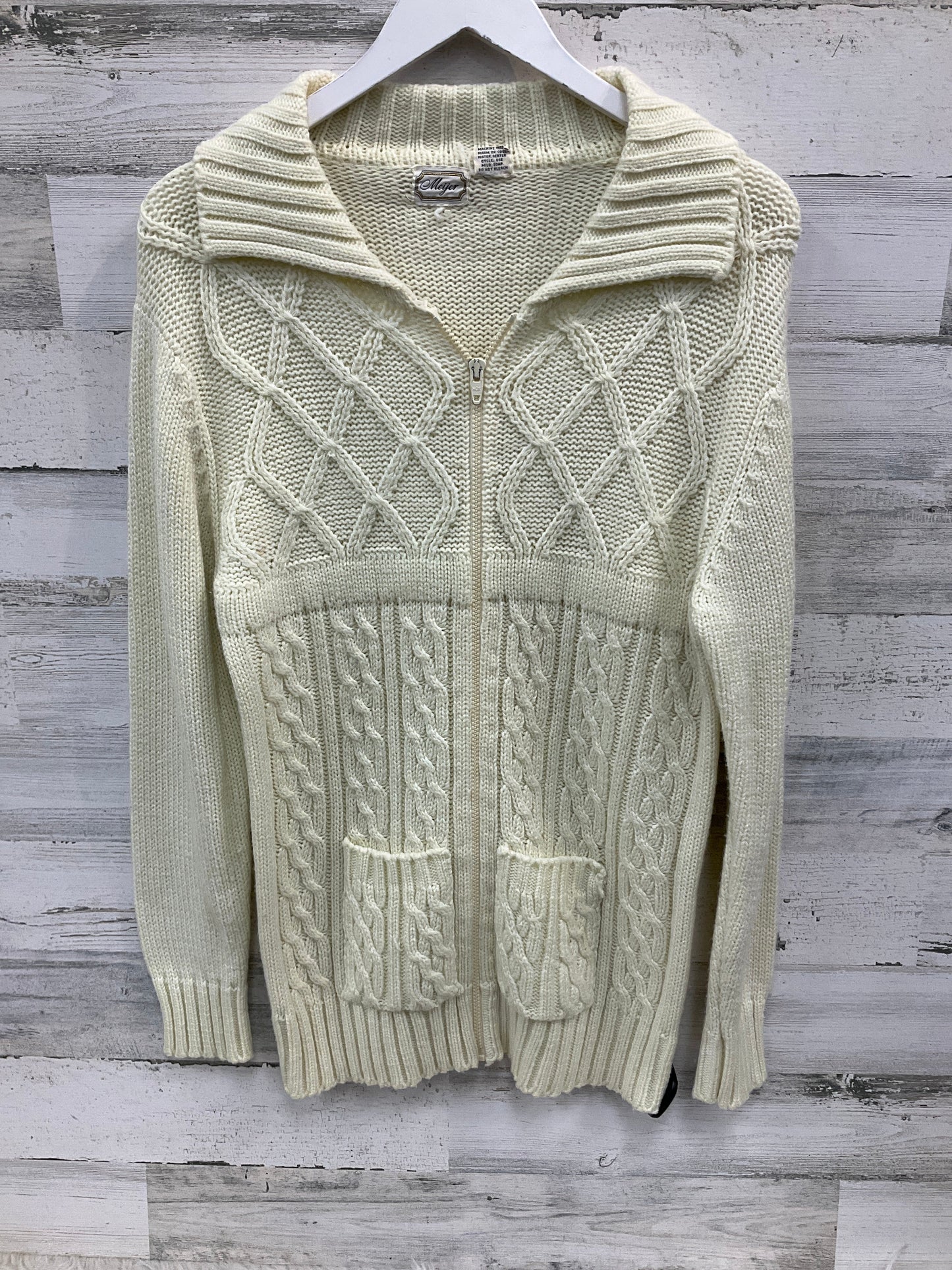 Sweater Cardigan By Mek In Cream, Size: L