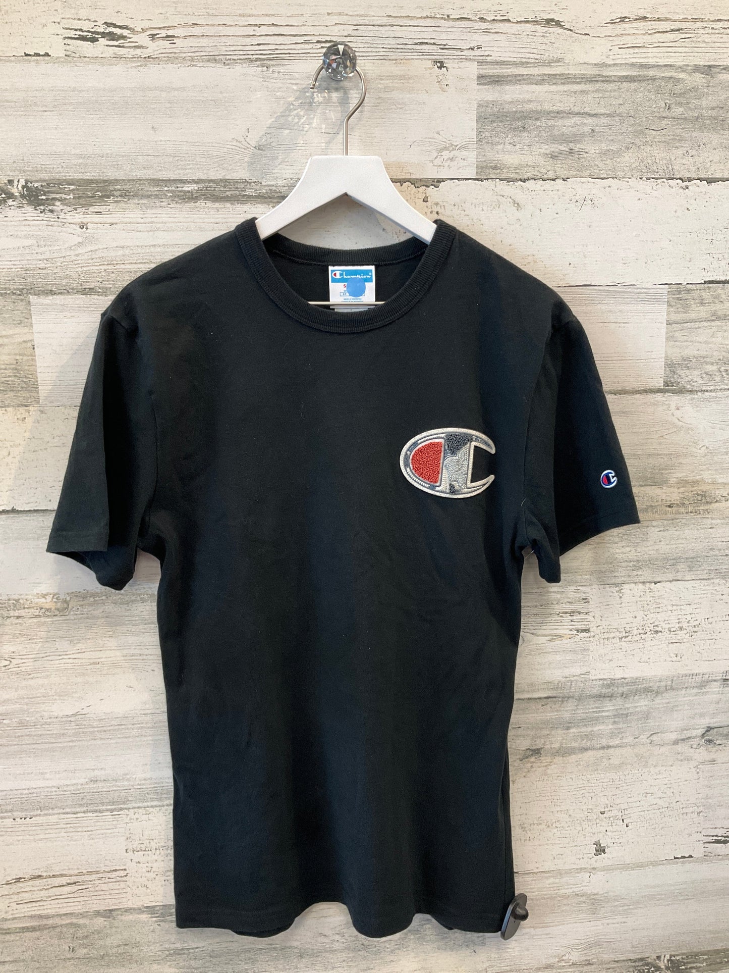 Top Short Sleeve By Champion In Black, Size: S