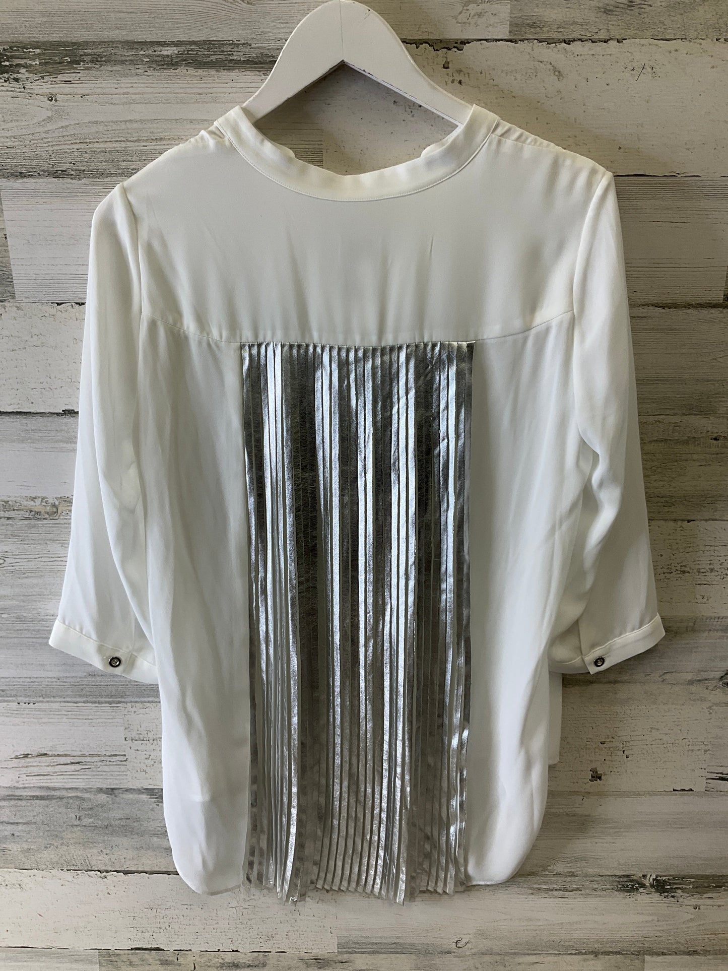 Blouse Long Sleeve By Chicos In White, Size: S