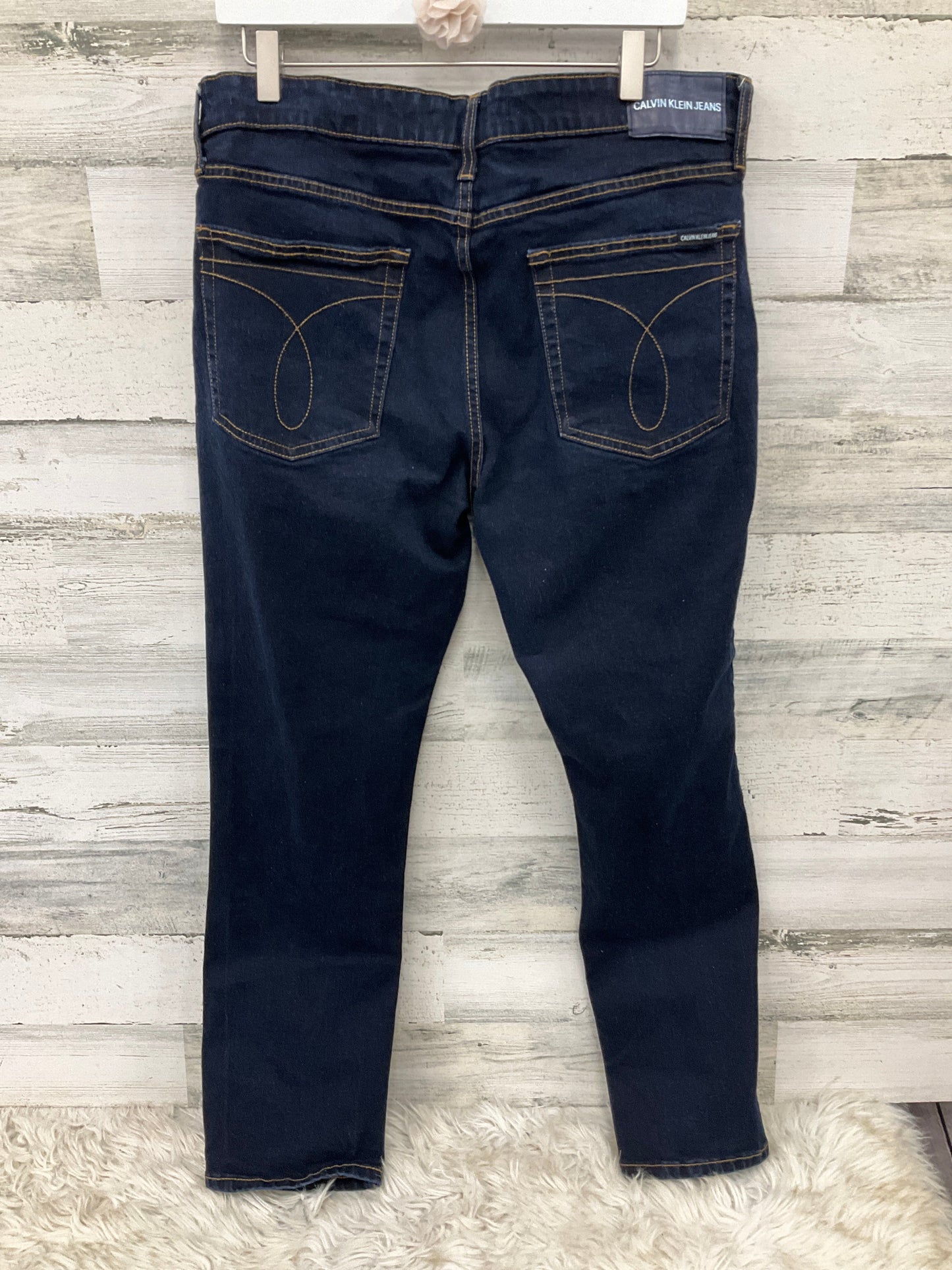 Jeans Boot Cut By Calvin Klein In Blue Denim, Size: 20