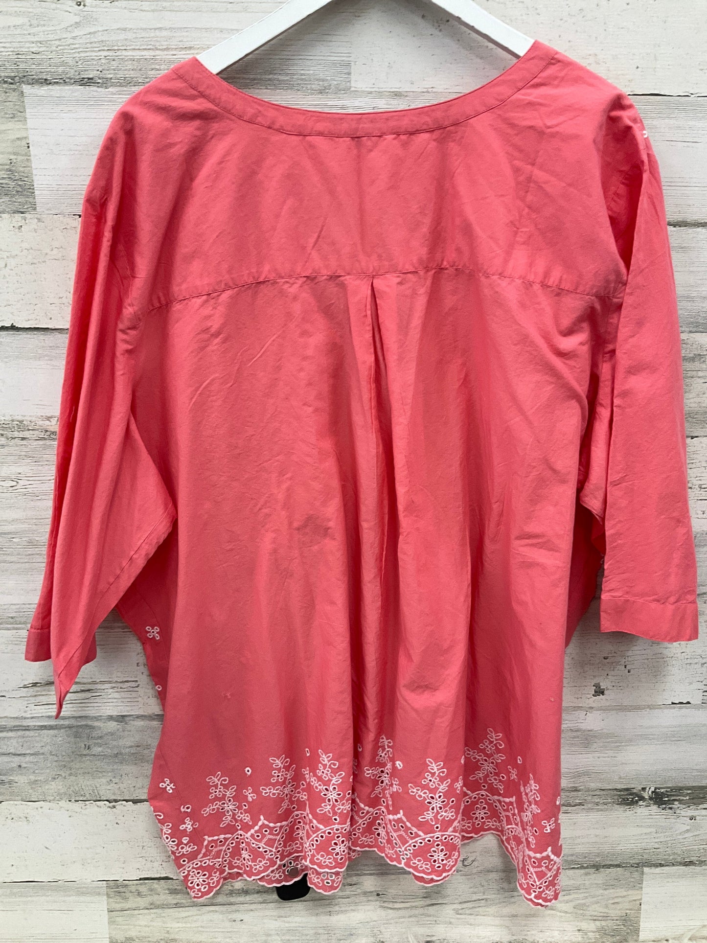 Top Short Sleeve By Woman Within In Pink, Size: 3x